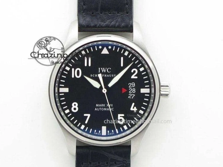 MIROTIME 0503 UrbanStyle Mark XVIII IW327012 SS M+F 1:1 Best Edition White Dial on Black Leather Strap A 7054